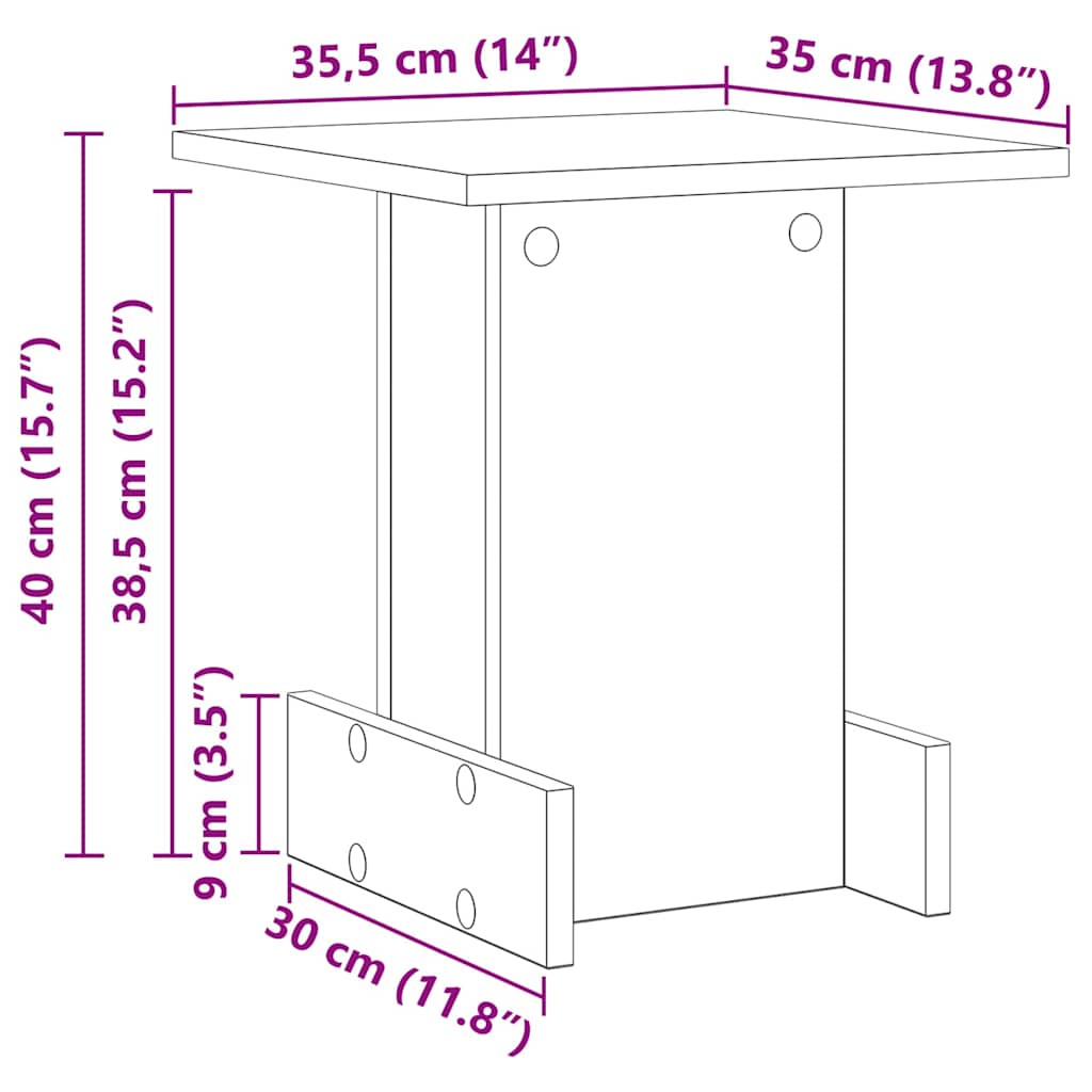 Konačna Stolić Sonoma hrast 35,5 x 35 x 40 cm Konstruirano drvo
