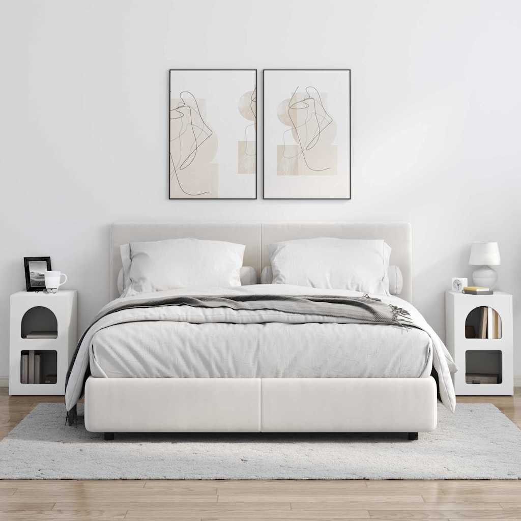Noćni ormarić 2 pcs Bijelo 29,5 x 33,5 x 50 cm