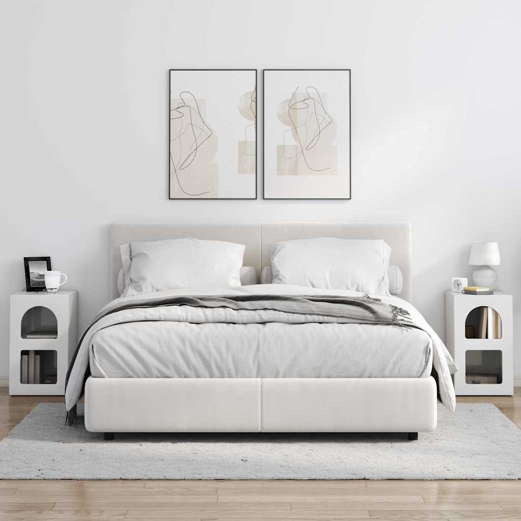 Noćni ormarić 2 pcs Visoki sjaj bijela 29,5 x 33,5 x 50 cm