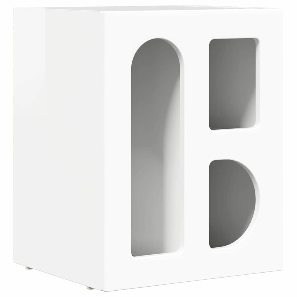 Noćni ormarić 2 pcs Visoki sjaj bijela 40 x 35 x 50 cm