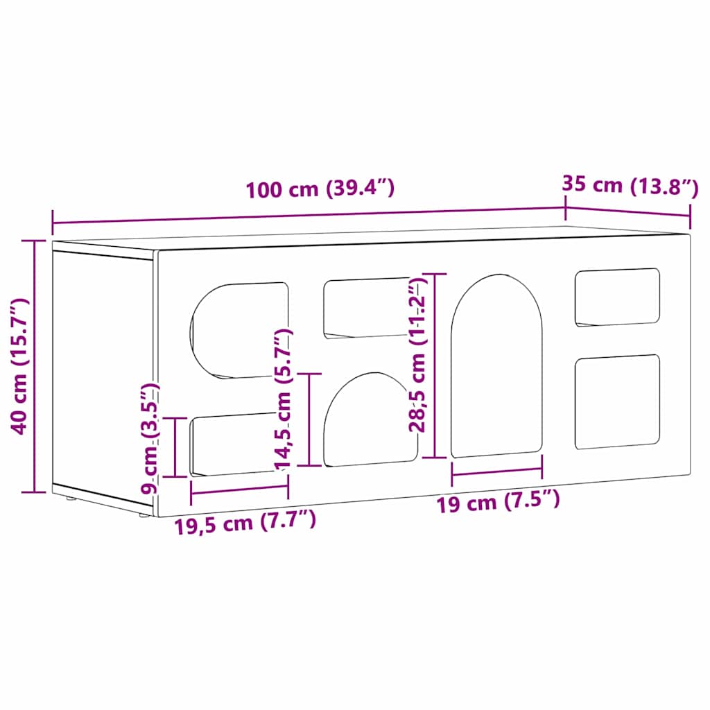 TV ormar Dimljeni hrast 100 x 35 x 40 cm Konstruirano drvo