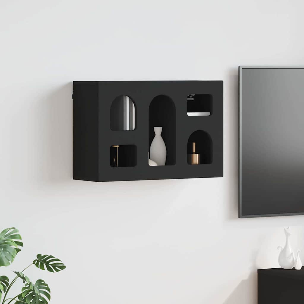 Viseći ormarić s policom Crna 60 x 20 x 40 cm Konstruirano drvo