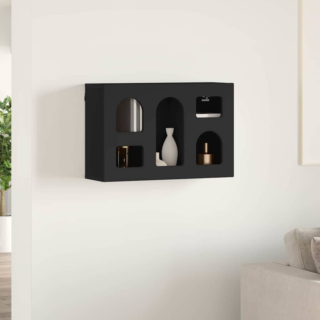 Viseći ormarić s policom Crna 60 x 20 x 40 cm Konstruirano drvo