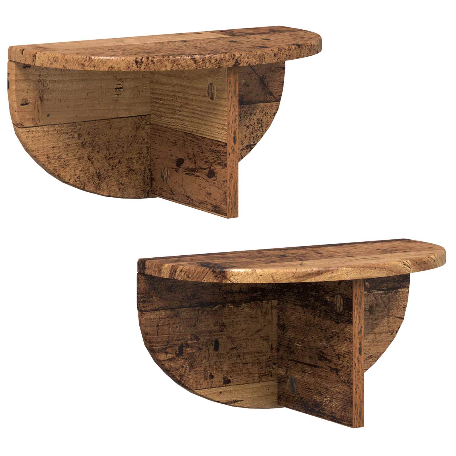 Polica na zidu Zidne 2 pcs Staro drvo 38 x 19 x 19 cm