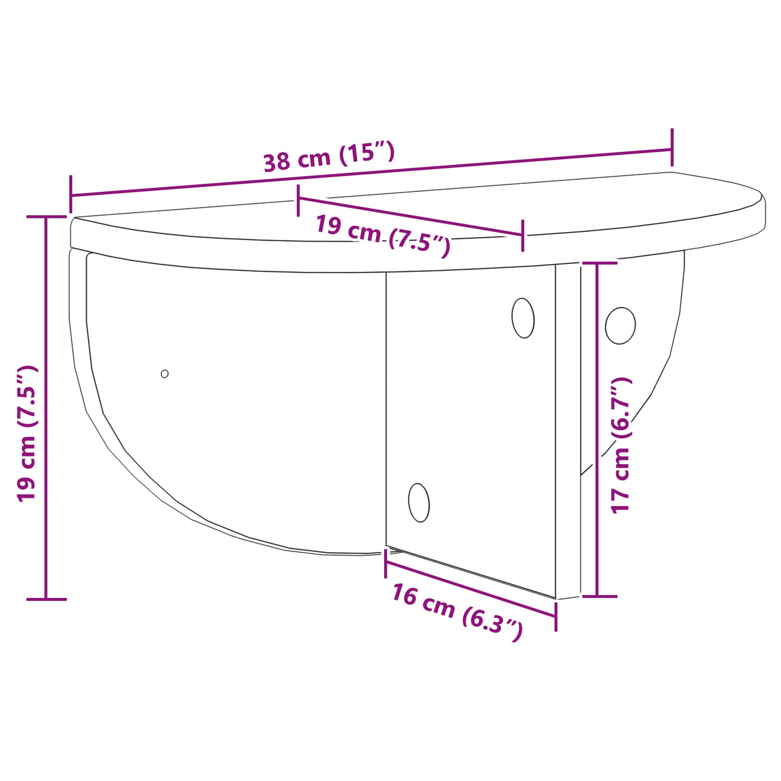 Polica na zidu Zidne 2 pcs Staro drvo 38 x 19 x 19 cm