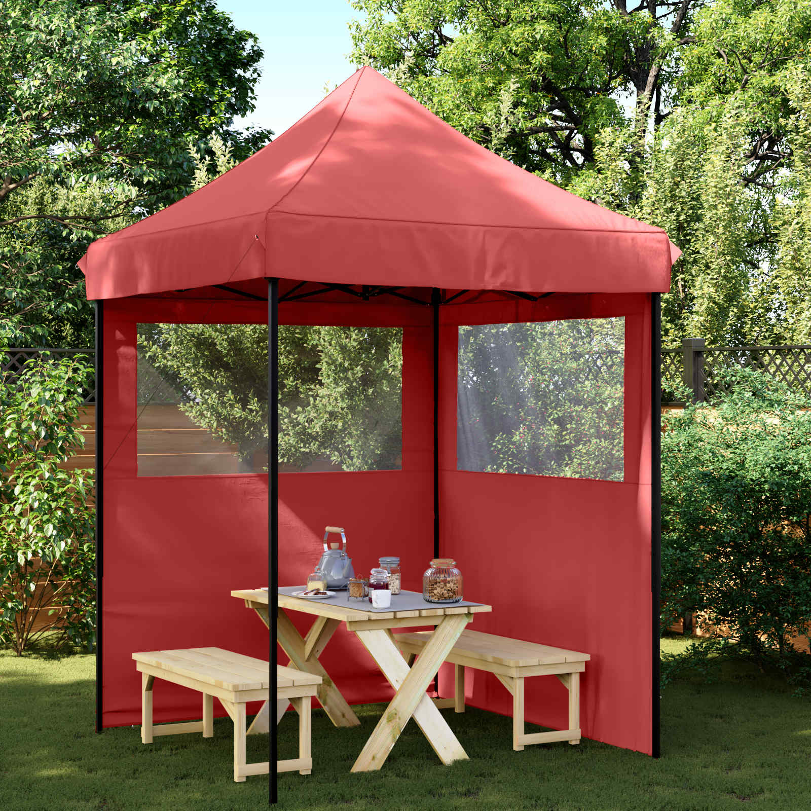 Šator za zabave Tamno crvena 200 x 200 x 306 cm Oxford tkanina