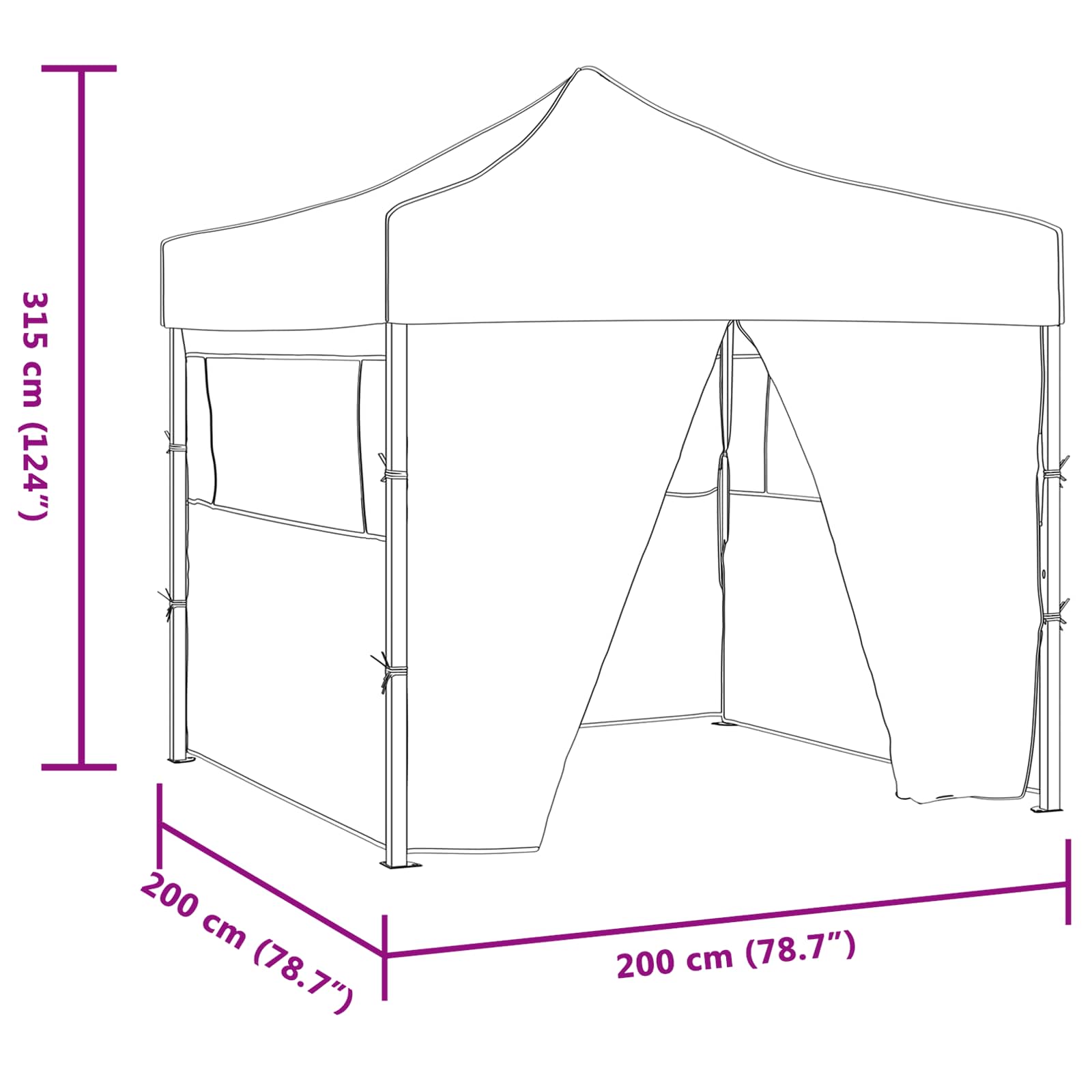 Šator za zabave Krema 200 x 200 x 315 cm Oxford tkanina