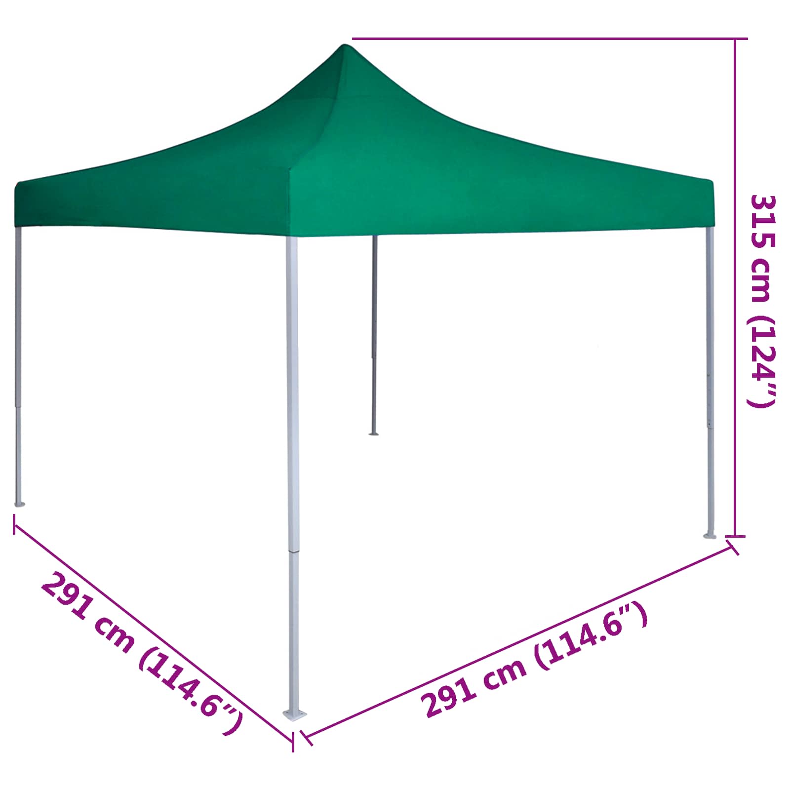 Šator za zabave Zelena 291 x 291 x 315 cm Oxford tkanina