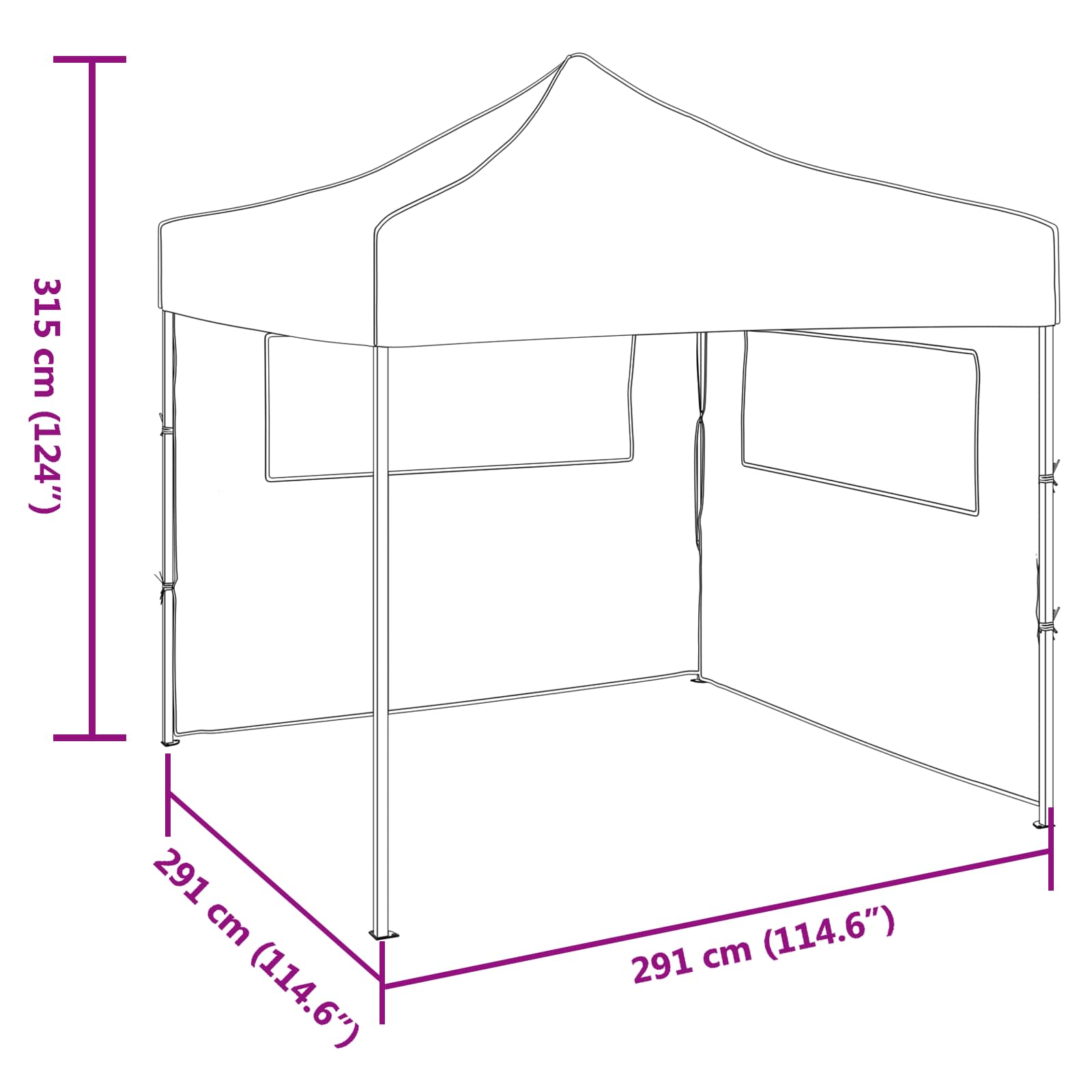 Šator za zabave Plava 291 x 291 x 315 cm Oxford tkanina