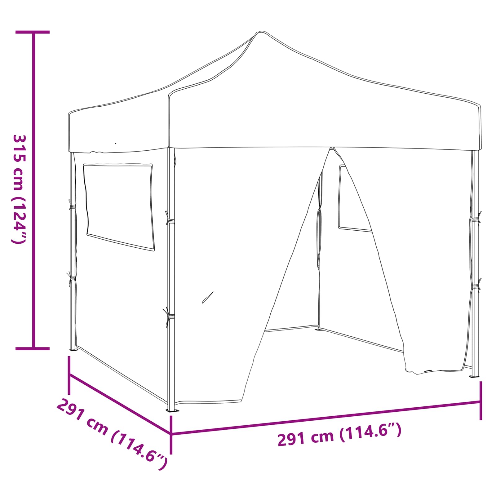 Šator za zabave Plava 291 x 291 x 315 cm Oxford tkanina