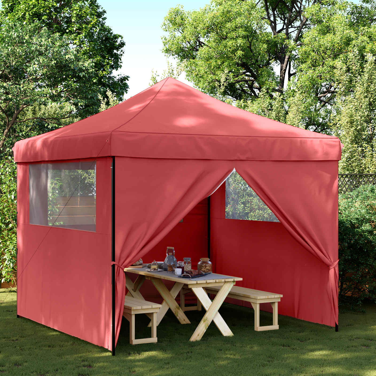 Šator za zabave Tamno crvena 292 x 292 x 315 cm Oxford tkanina