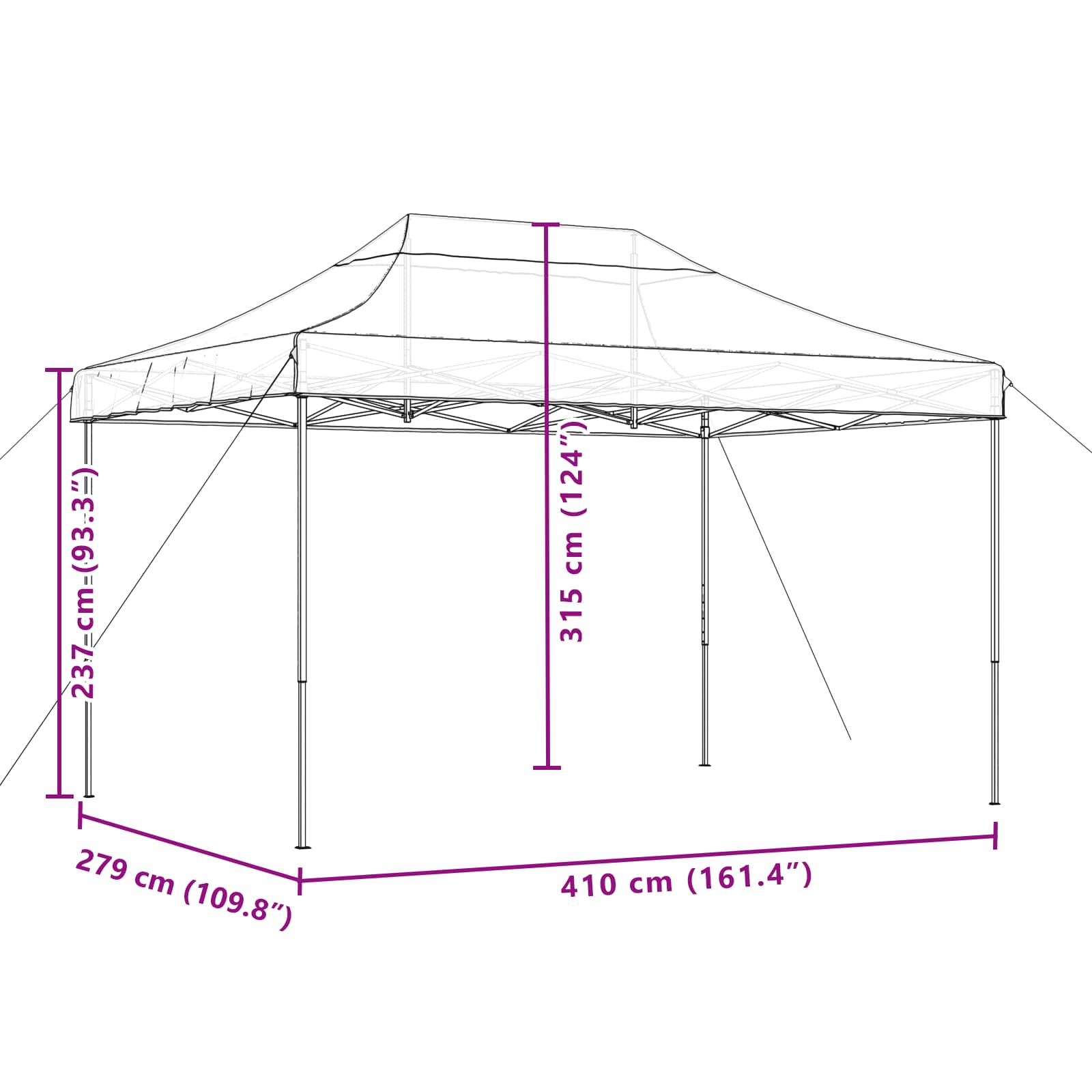 Šator za zabave Zelena 279 x 410 x 315 cm Oxford tkanina