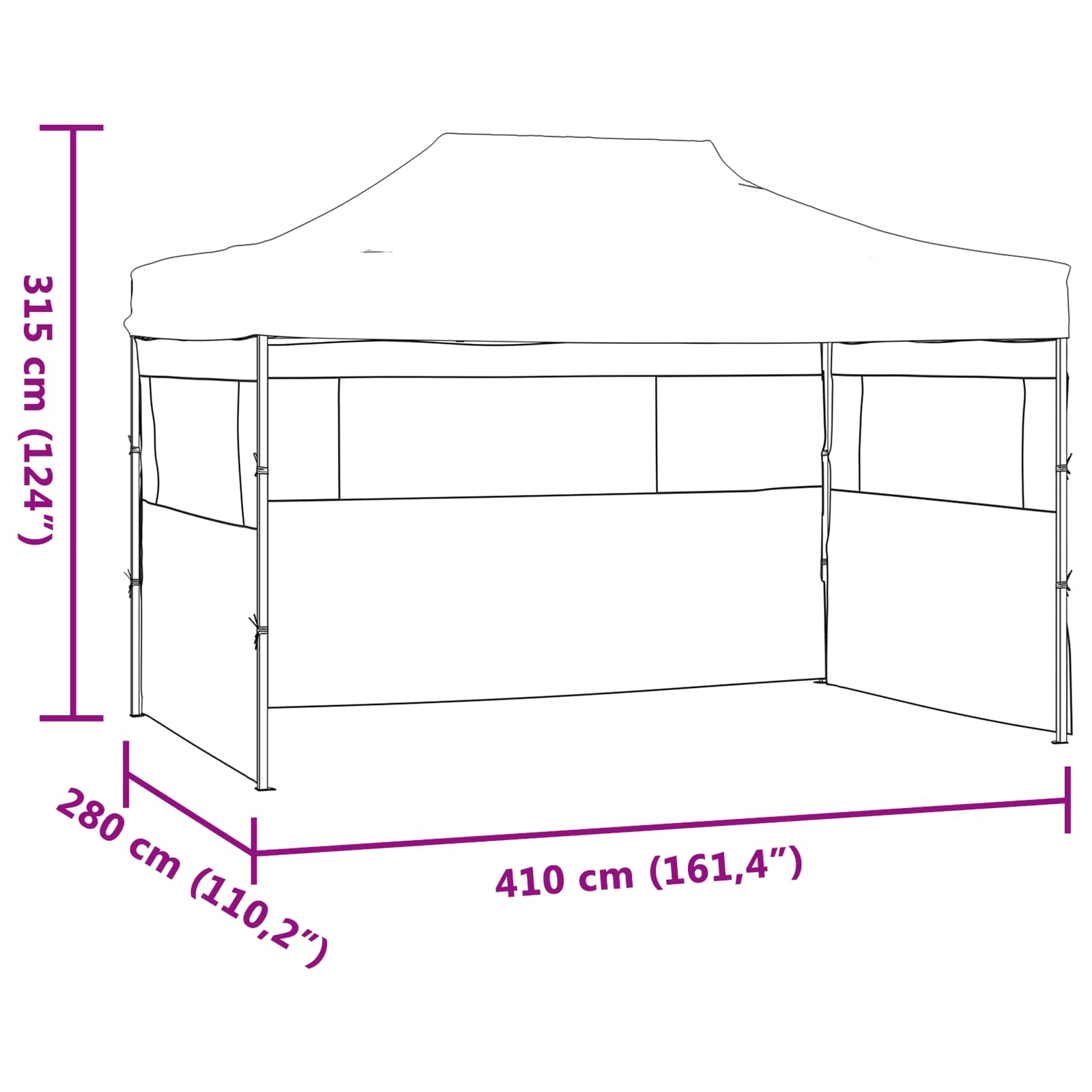 Šator za zabave Krema 280 x 410 x 315 cm Oxford tkanina