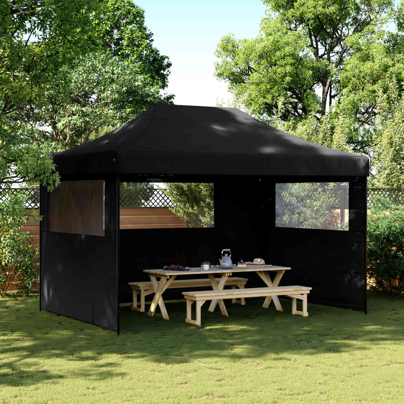 Šator za zabave Crna 279 x 410 x 315 cm Oxford tkanina