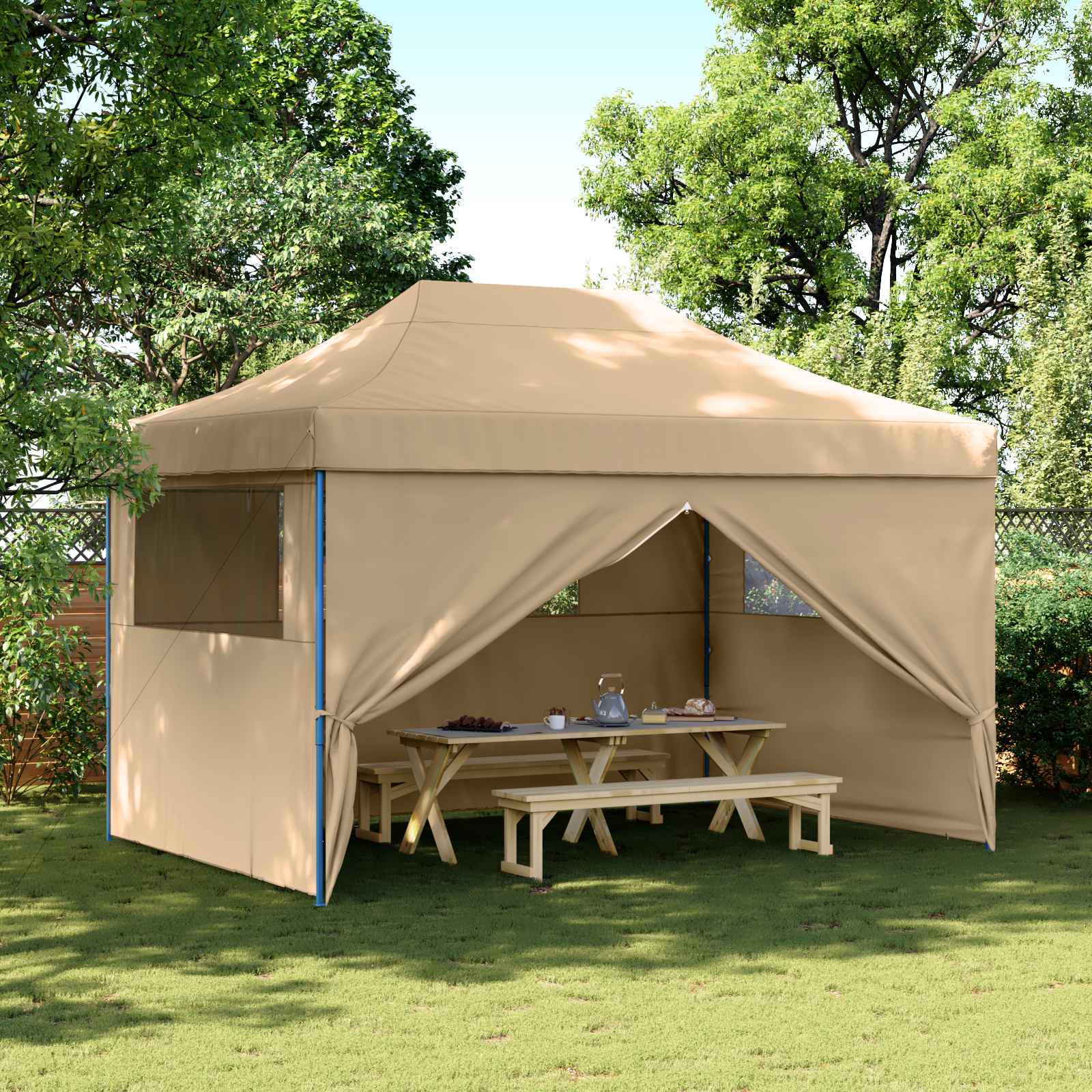 Šator za zabave Bež 279 x 410 x 315 cm Oxford tkanina
