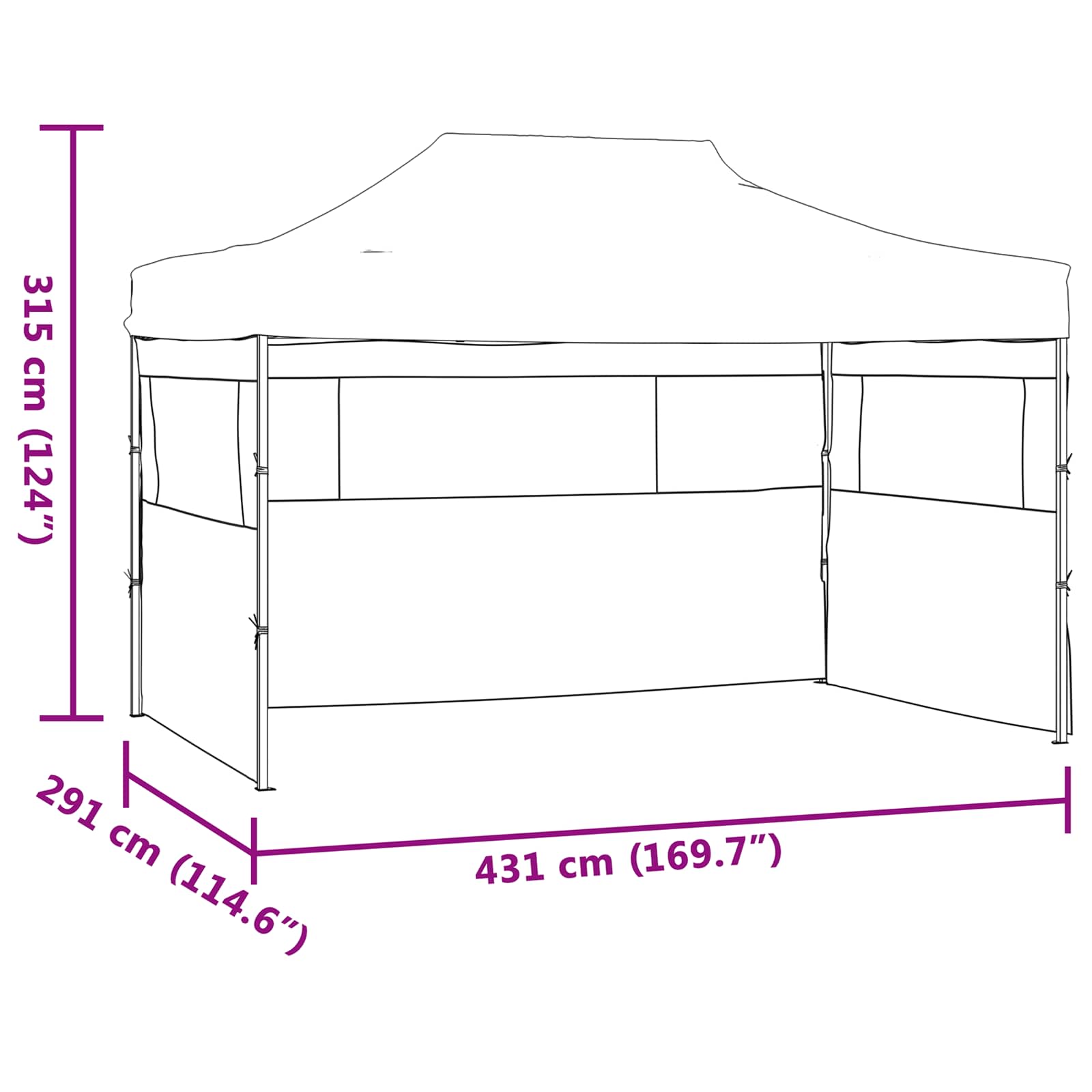 Šator za zabave Krema 291 x 431 x 315 cm Oxford tkanina