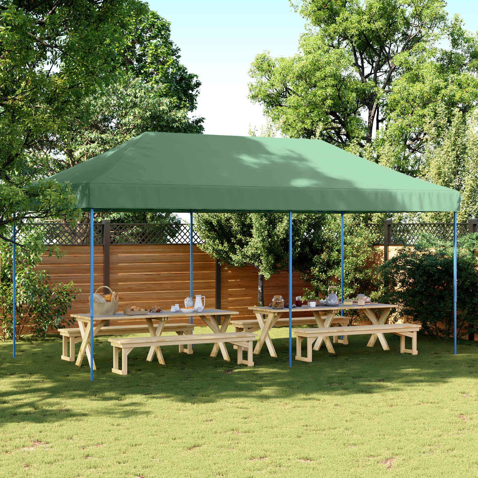 Šator za zabave Zelena 292 x 580 x 315 cm Oxford tkanina
