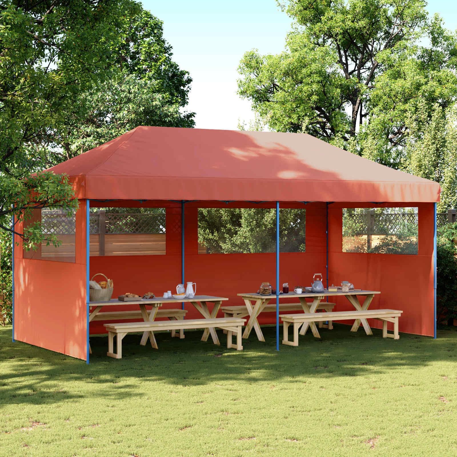 Šator za zabave Terakota 292 x 580 x 315 cm Oxford tkanina