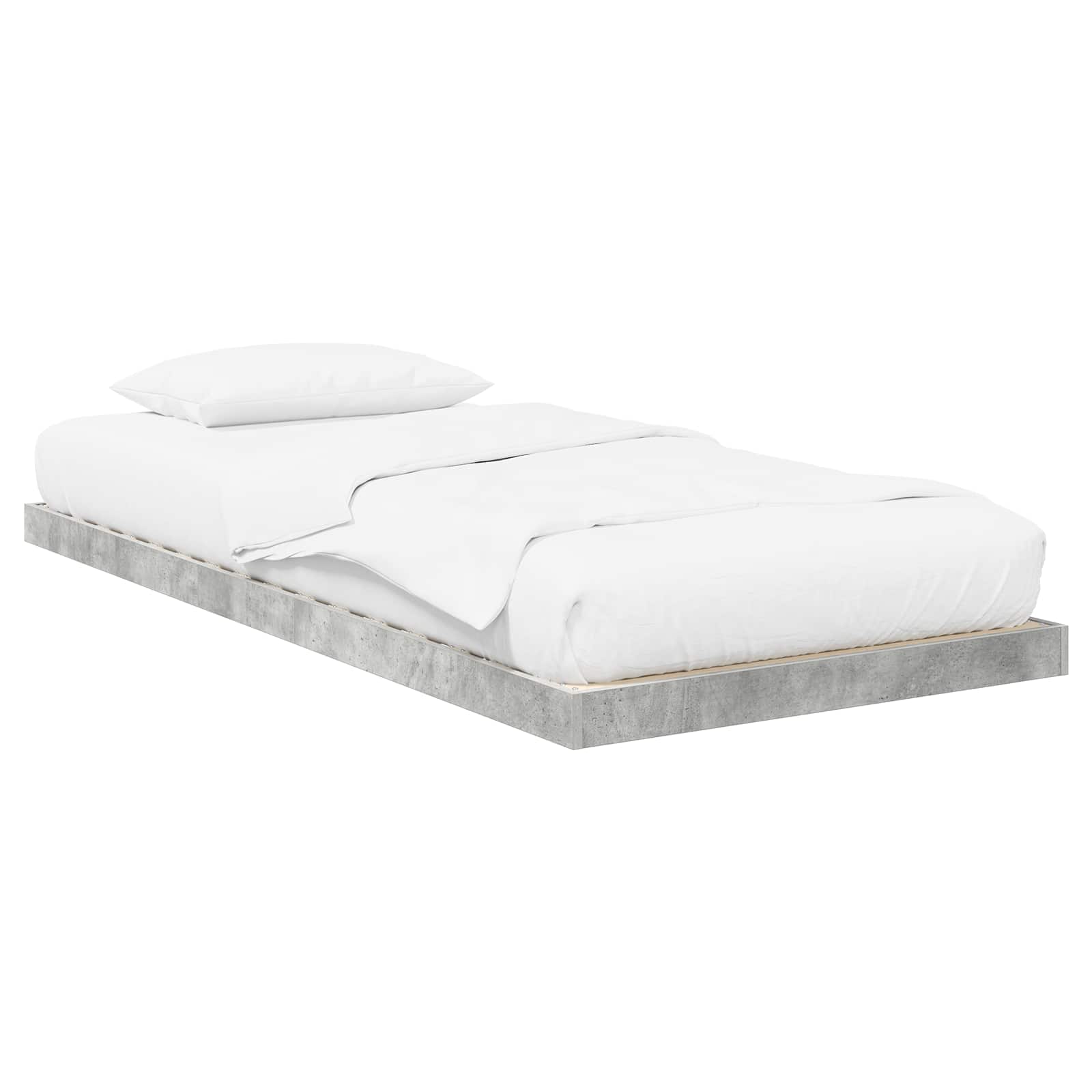 Krevet s daskama Betonski sivi 80 x 200 cm Konstruirano drvo