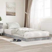 Krevet s daskama Betonski sivi 100 x 200 cm Konstruirano drvo