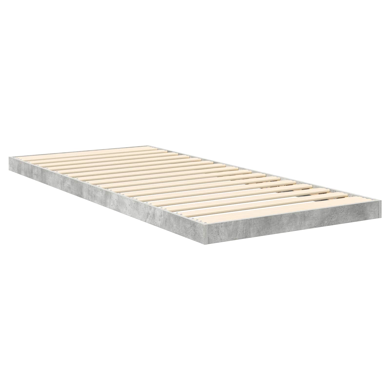 Krevet s daskama Betonski sivi 100 x 200 cm Konstruirano drvo