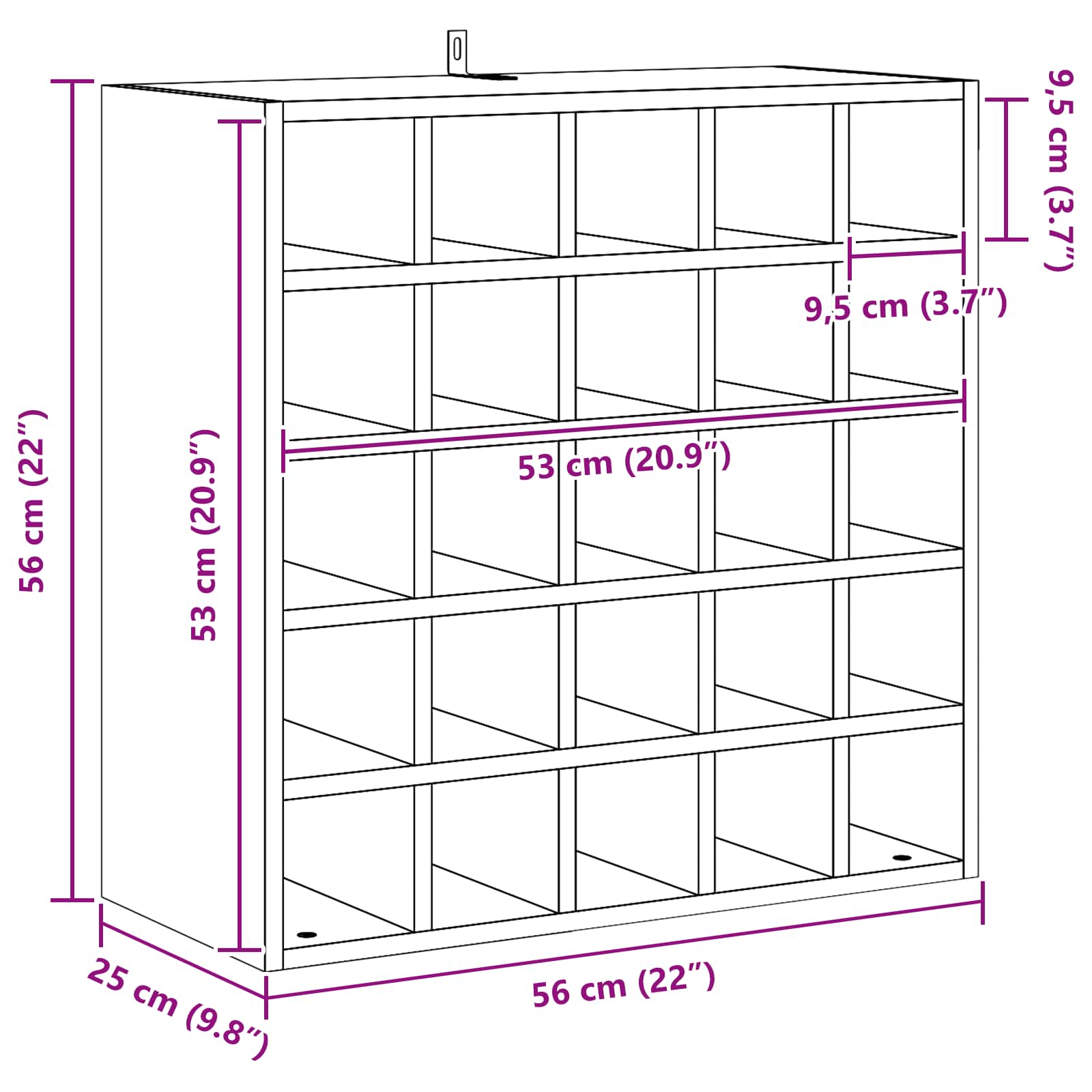 Stalak za vino 2 pcs Prirodna 56 x 25 x 56 cm