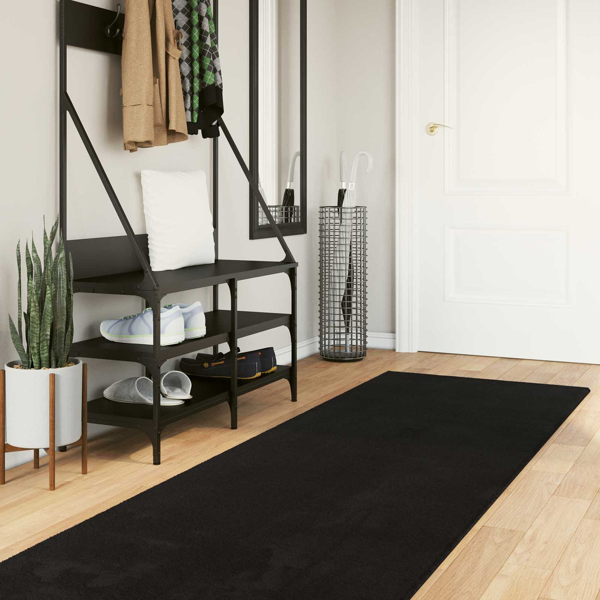 Tepih HUARTE Crna 80 x 1000 cm 100% poliester Ravna