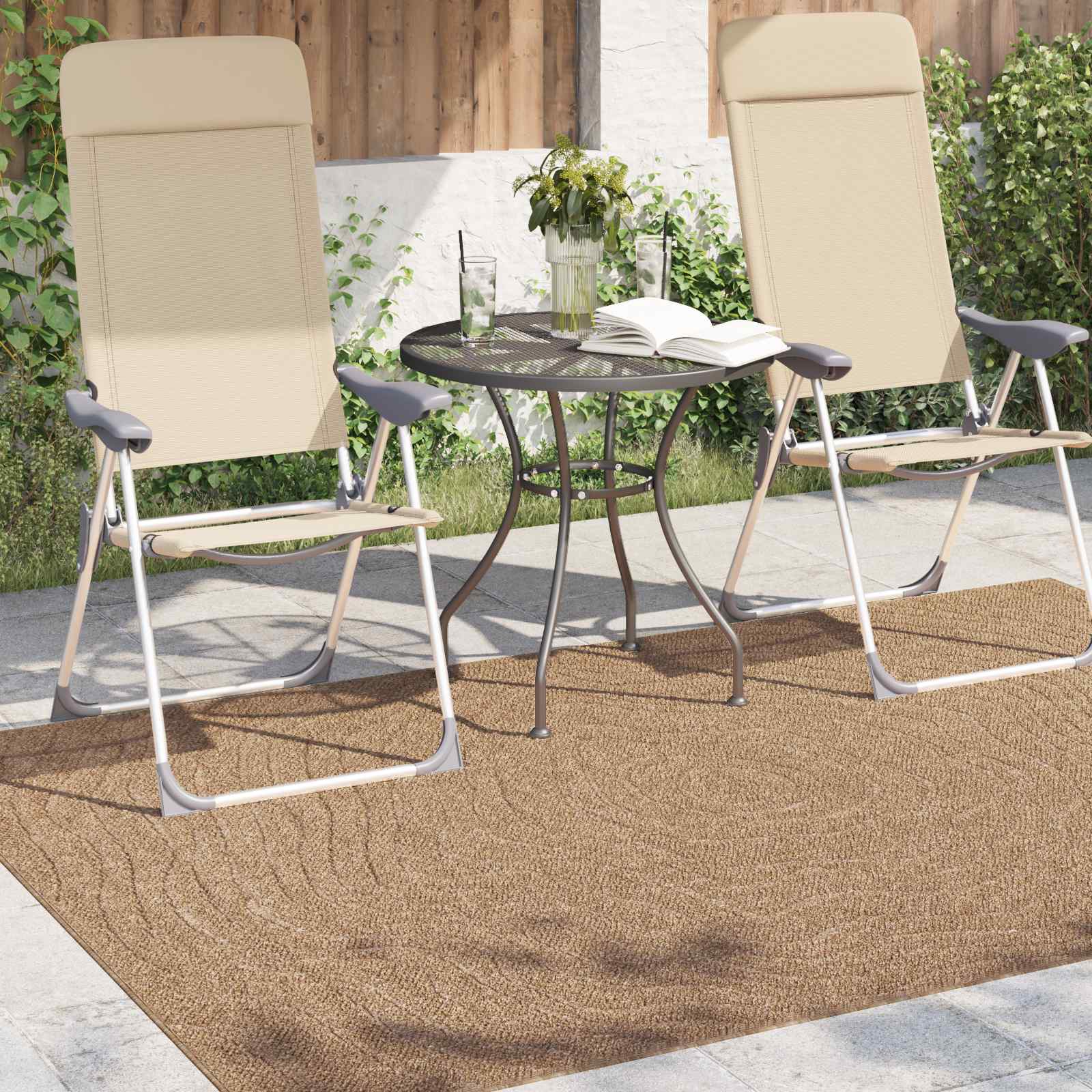 Tepisi za područja Moiré AGIRA Prirodna 200 x 140 cm Poliester