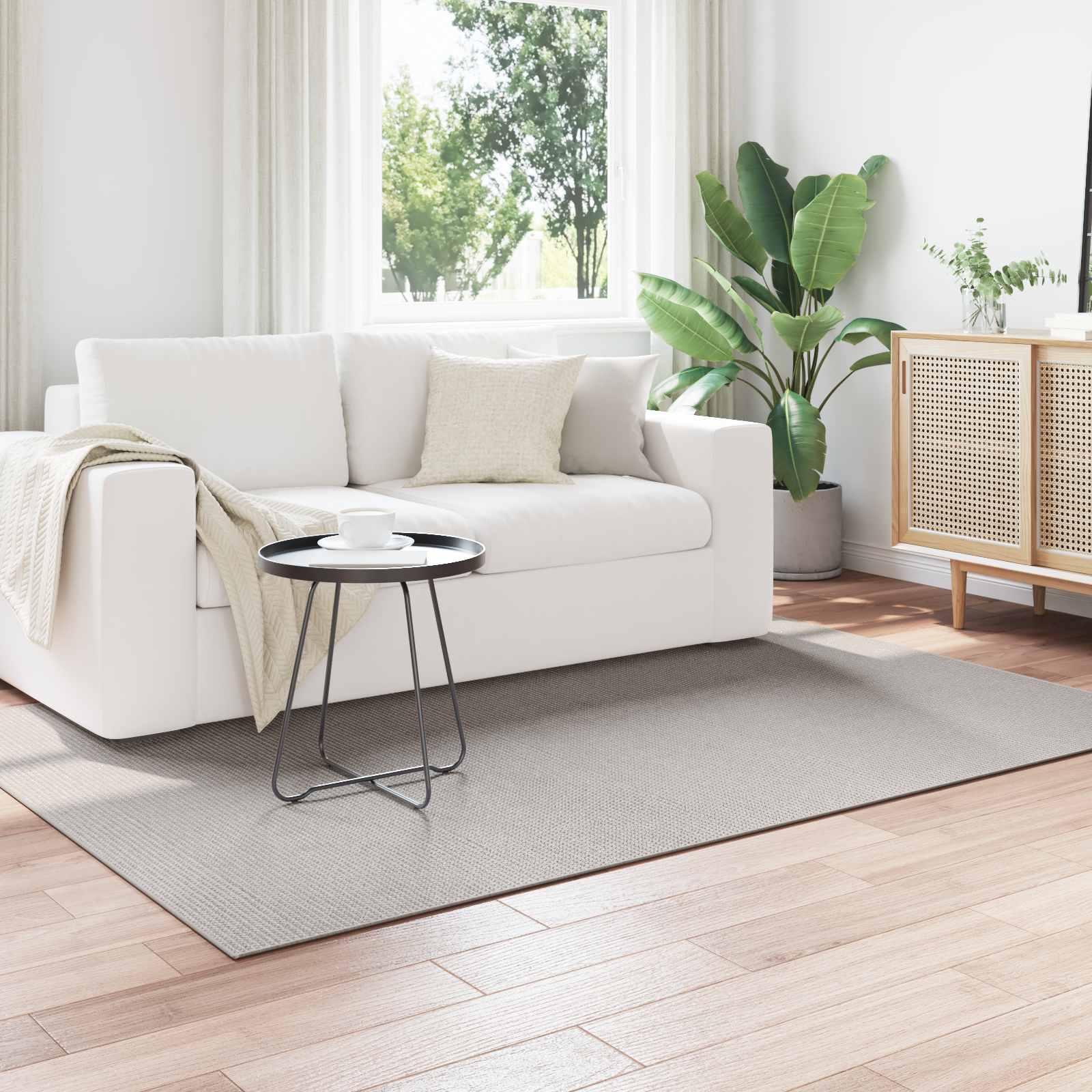 Tepisi za područja LUGO Krem i Siva 230 x 160 cm Poliester