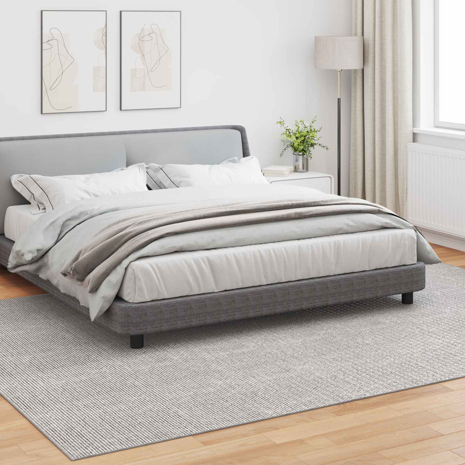 Tepisi za područja LUGO Krem i Siva 280 x 200 cm Poliester
