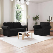 Set sofe 2 pcs Crna 155 x 82 x 80 cm tkanina