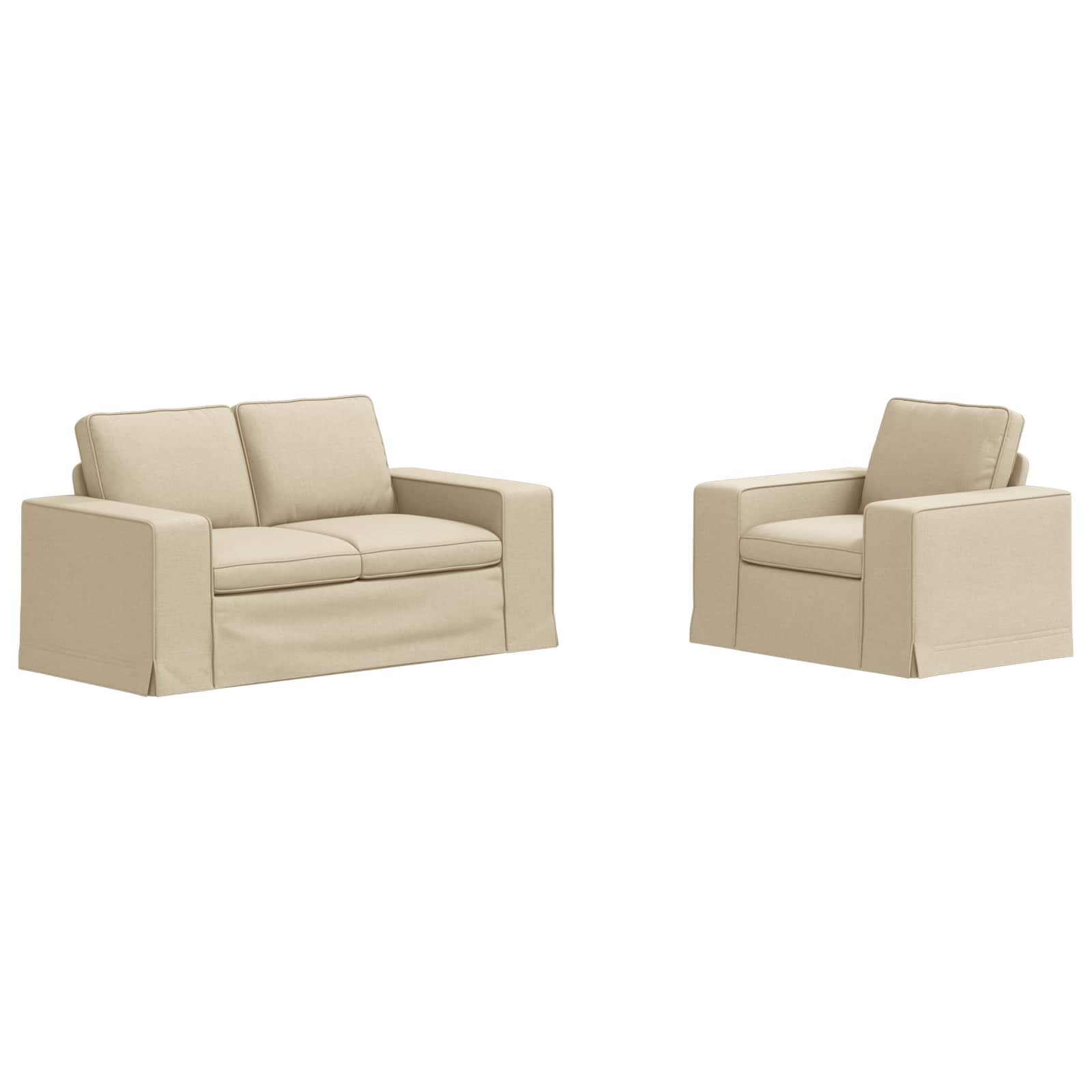 Set sofe 2 pcs Krema 162 x 80 x 82 cm tkanina