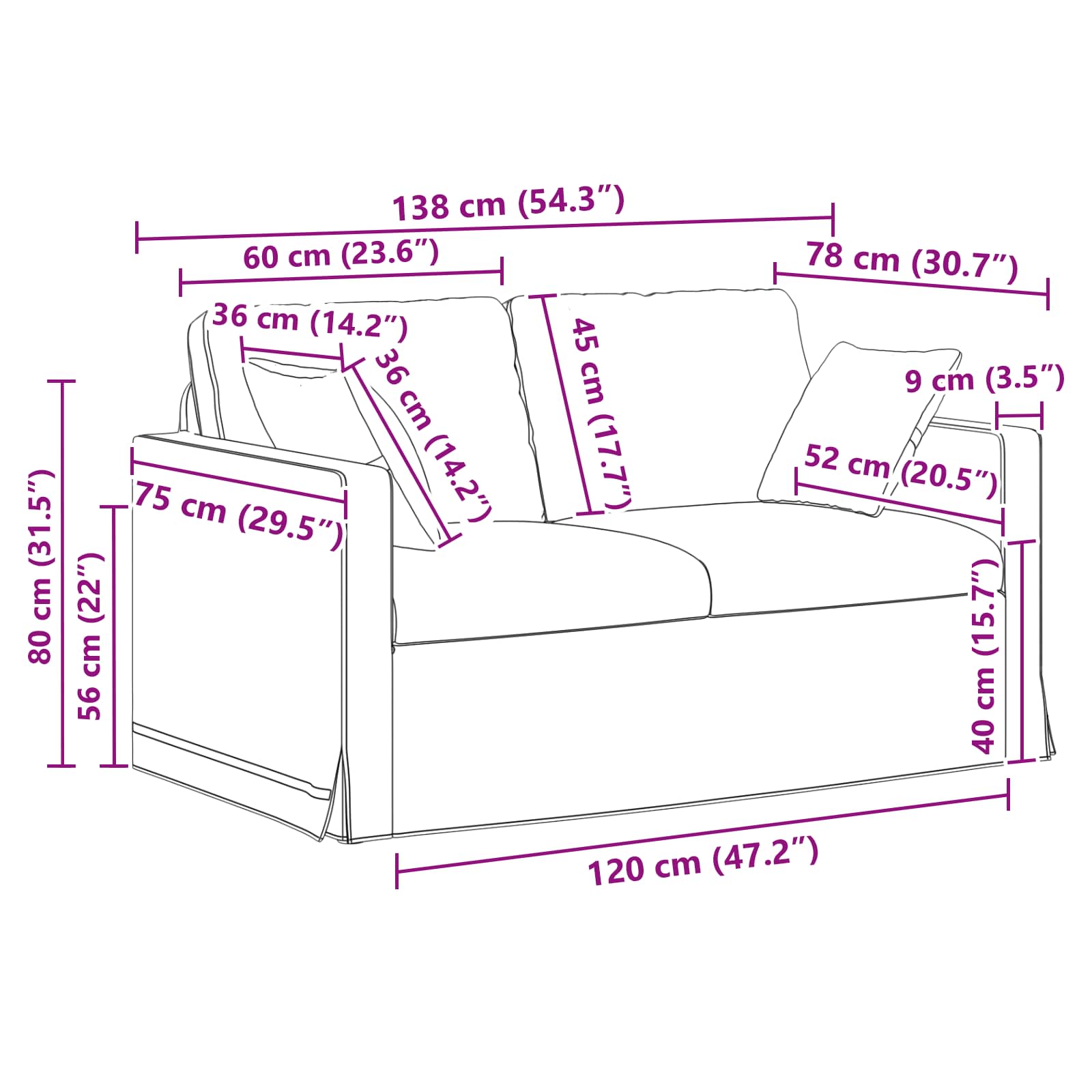Set sofe 2 pcs Tamno siva 138 x 78 x 80 cm Baršun