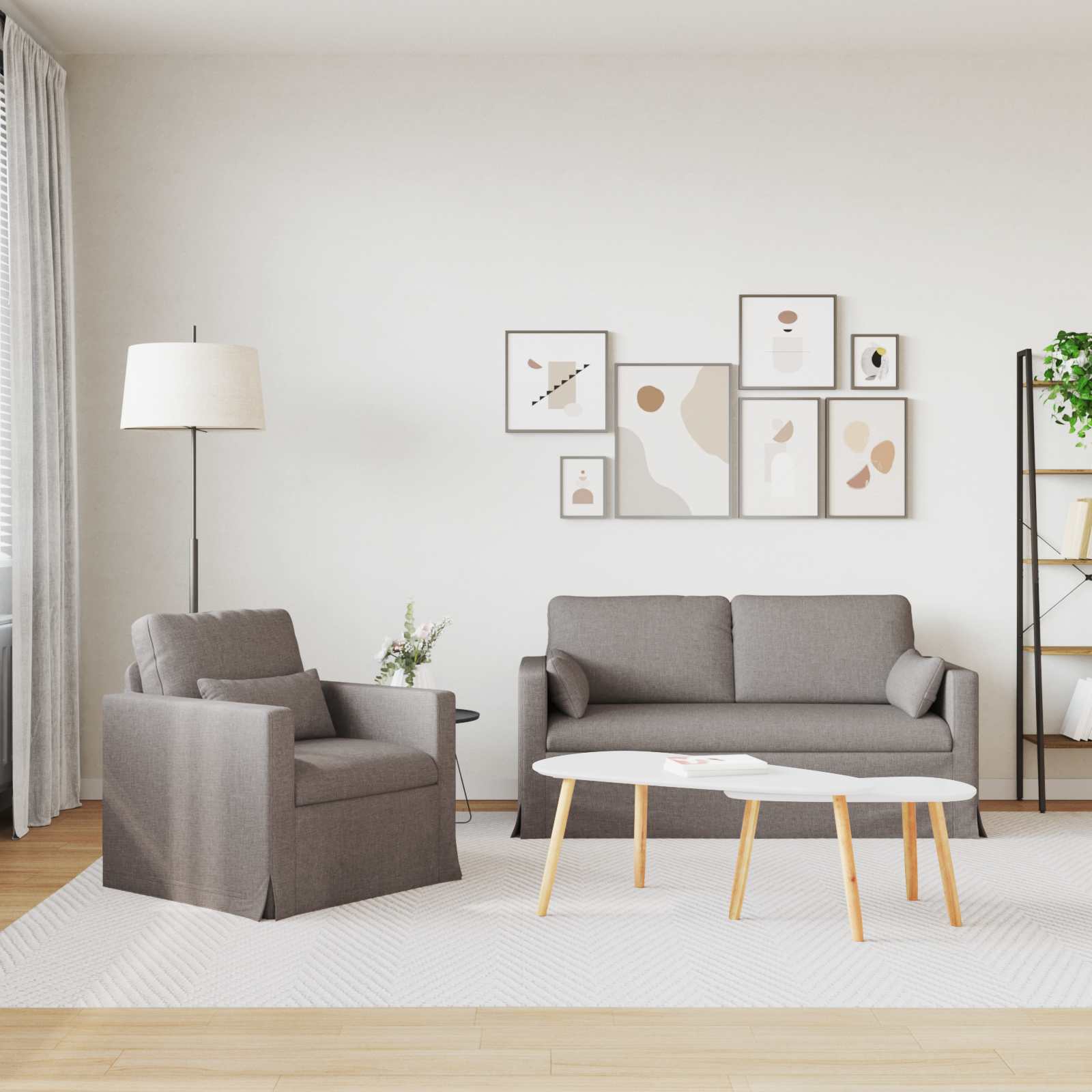 Set sofe 2 pcs Sivo-smeđa 158 x 78 x 80 cm tkanina