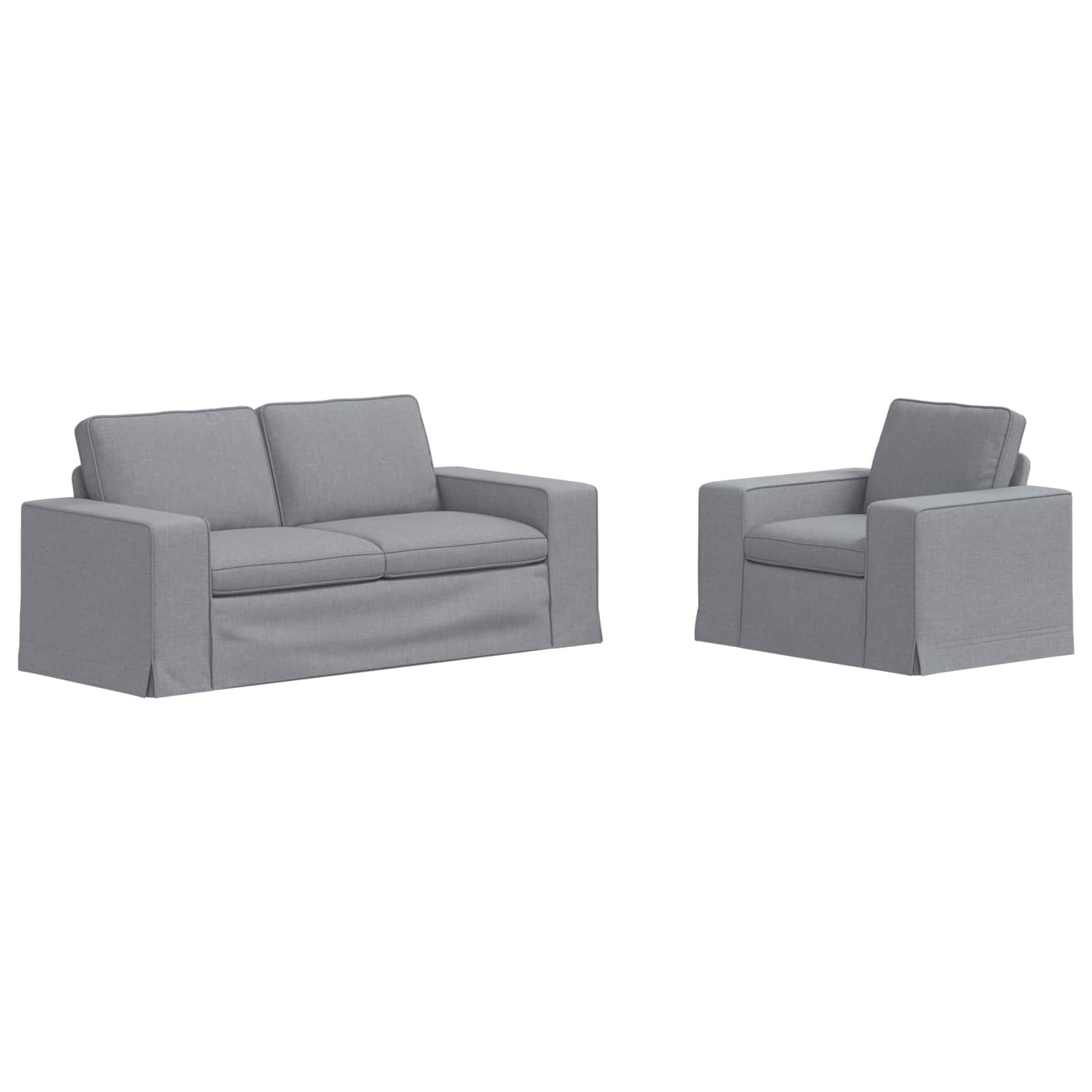 Set sofe 2 pcs Svijetlo siva 182 x 80 x 82 cm tkanina