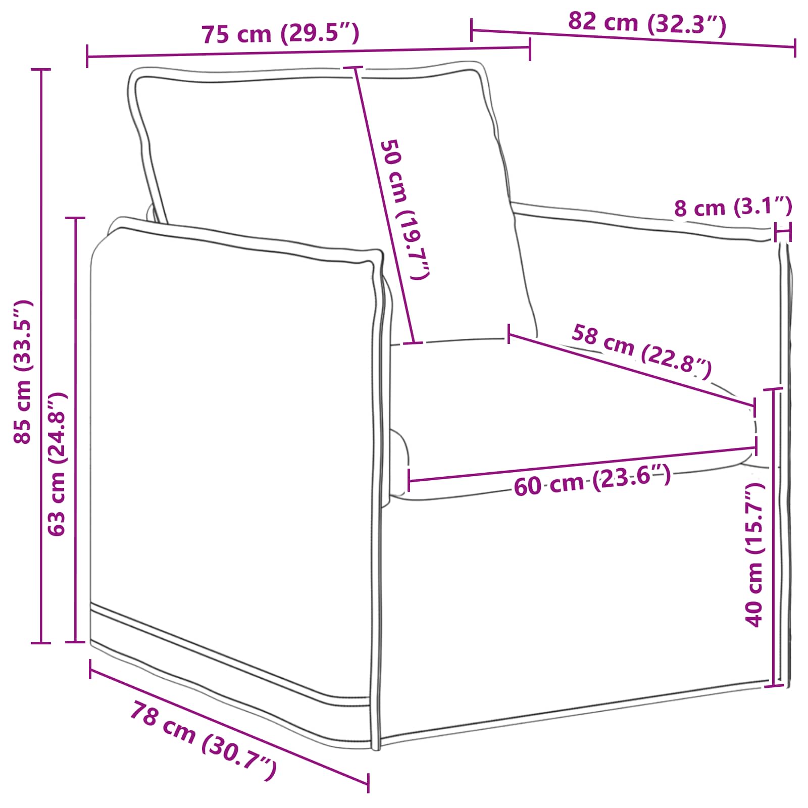 Set sofe 2 pcs Tamnosiva 156 x 82 x 85 cm Tkanina