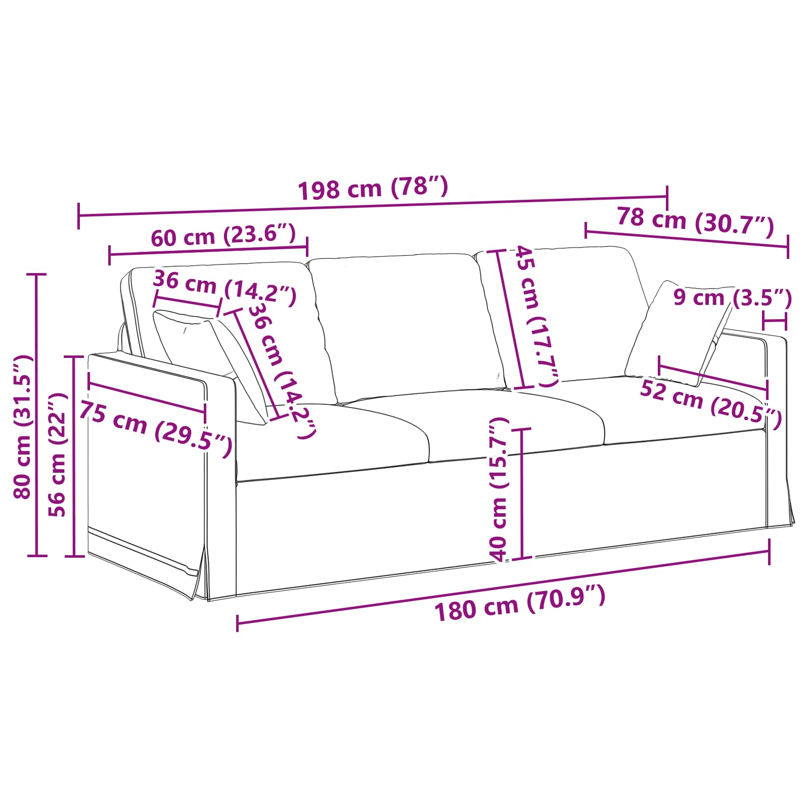 Set sofe 2 pcs Svijetlo zelena 198 x 78 x 80 cm Baršun