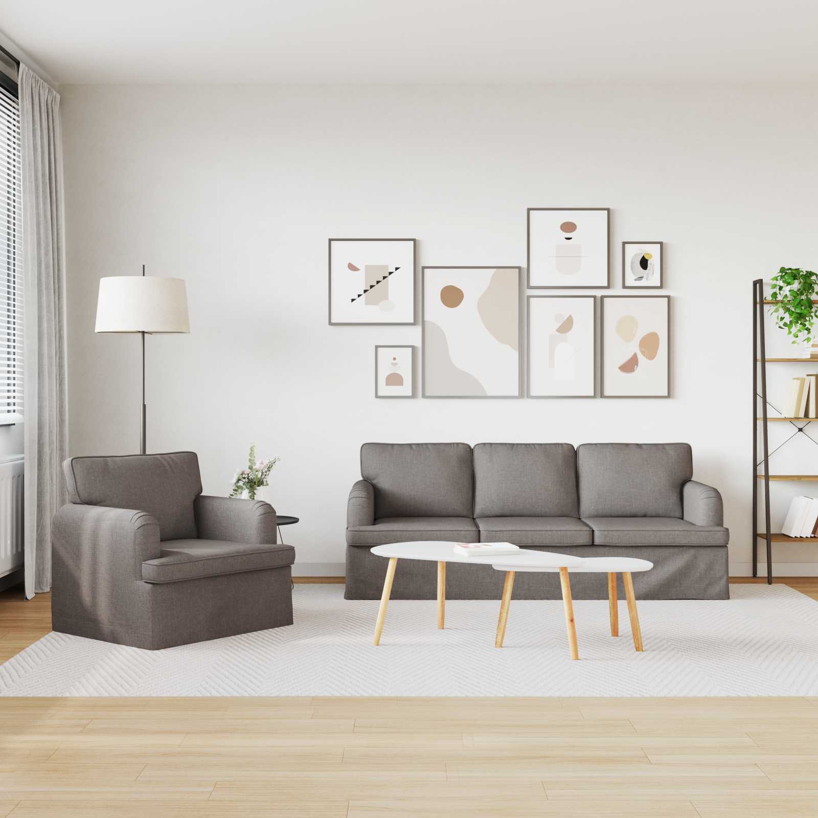 Set sofe 2 pcs Sivo-smeđa 201 x 80 x 85 cm tkanina
