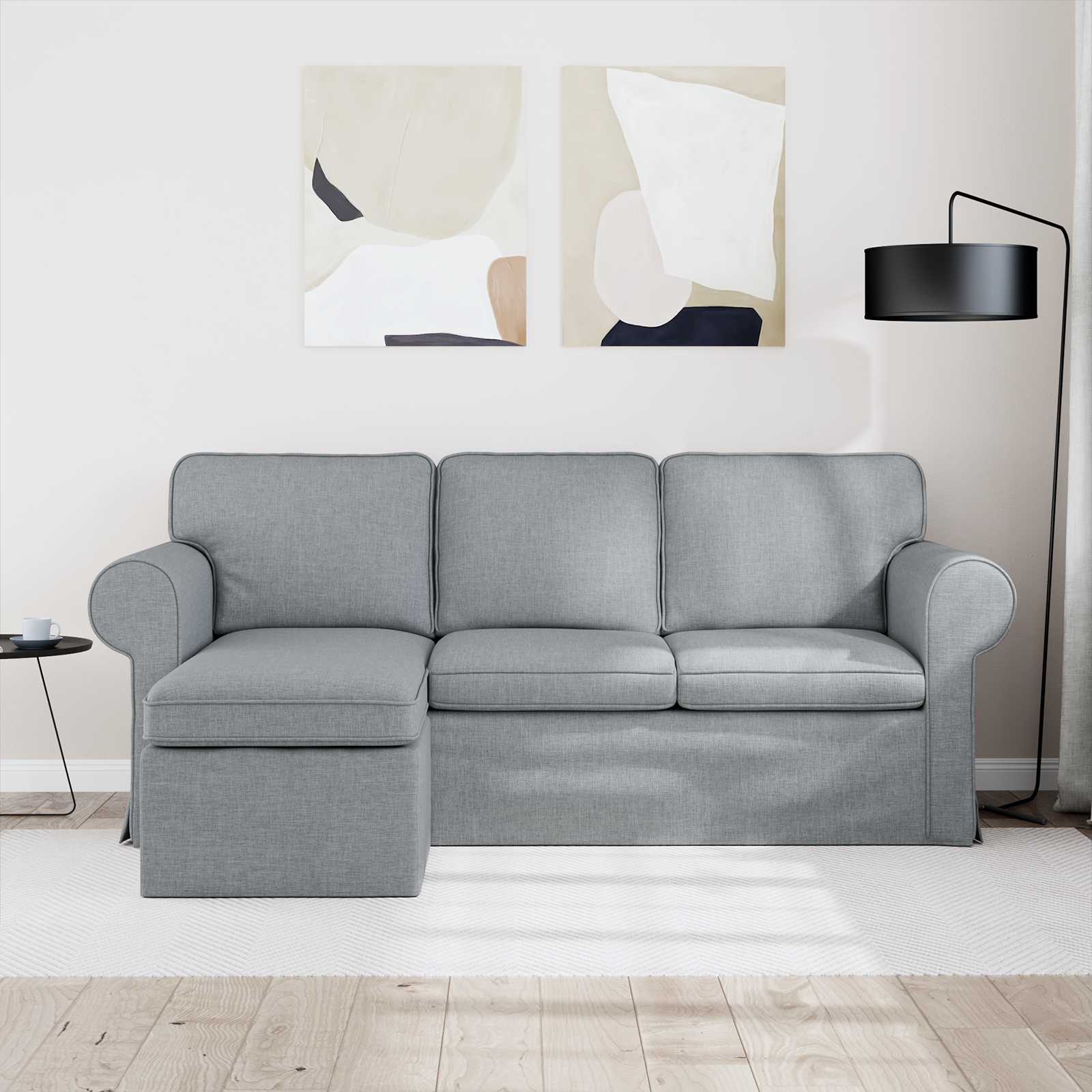 Sofa Svijetlo siva 195 x 138 x 80 cm tkanina