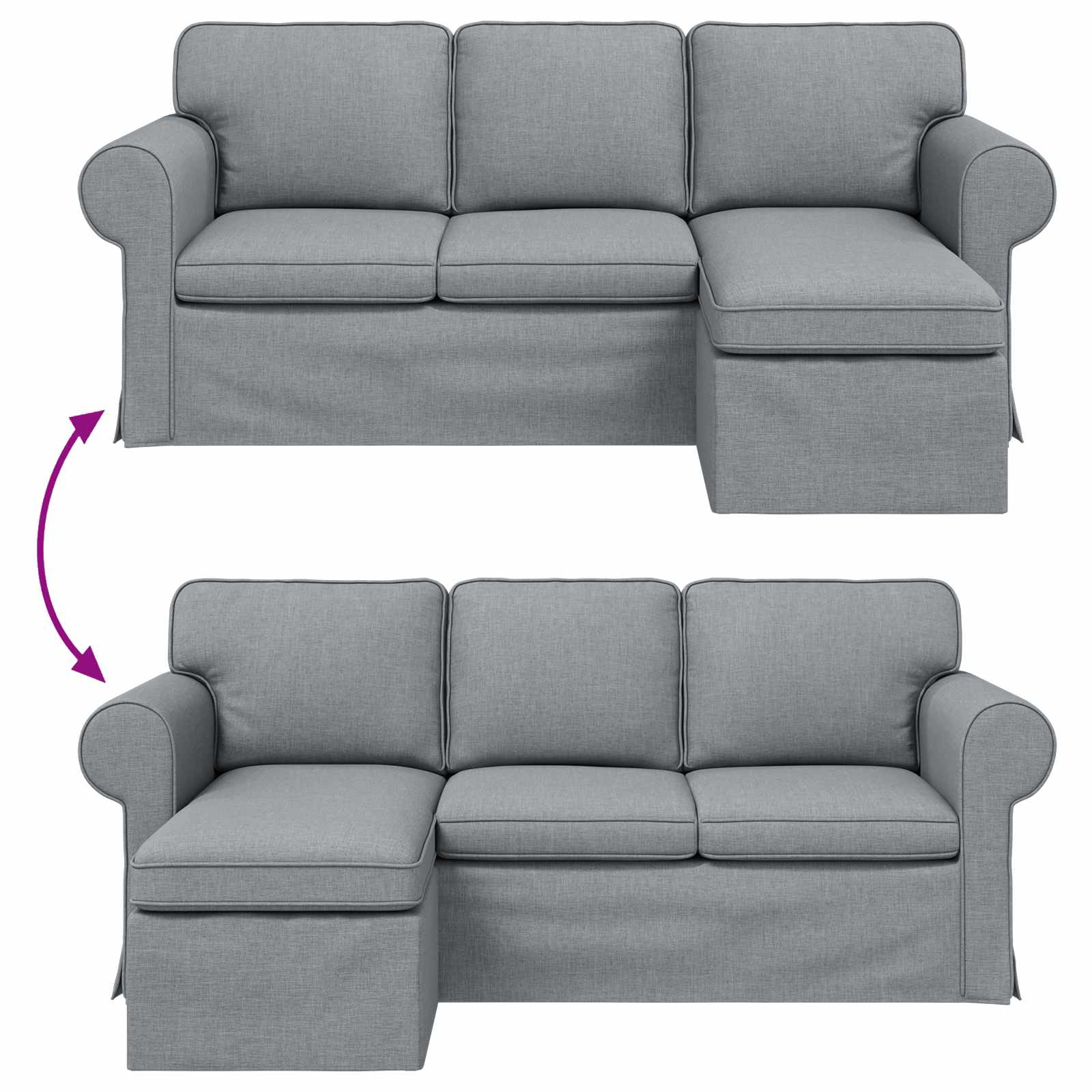 Sofa Svijetlo siva 195 x 138 x 80 cm tkanina