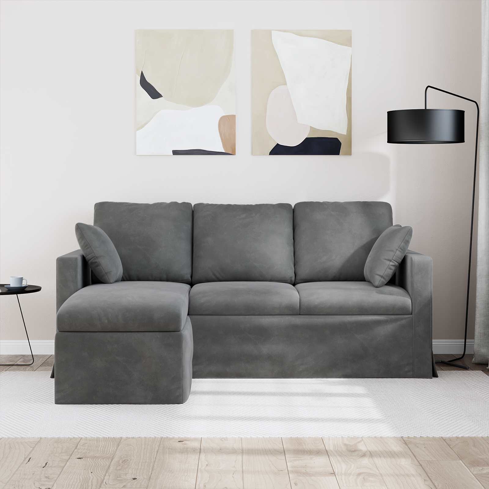 Sofa Tamno siva 178 x 134 x 80 cm Baršun