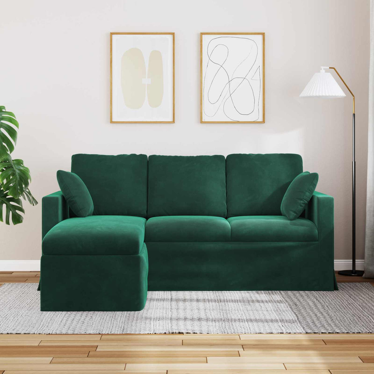 Sofa Tamnozelena 178 x 134 x 80 cm Baršun