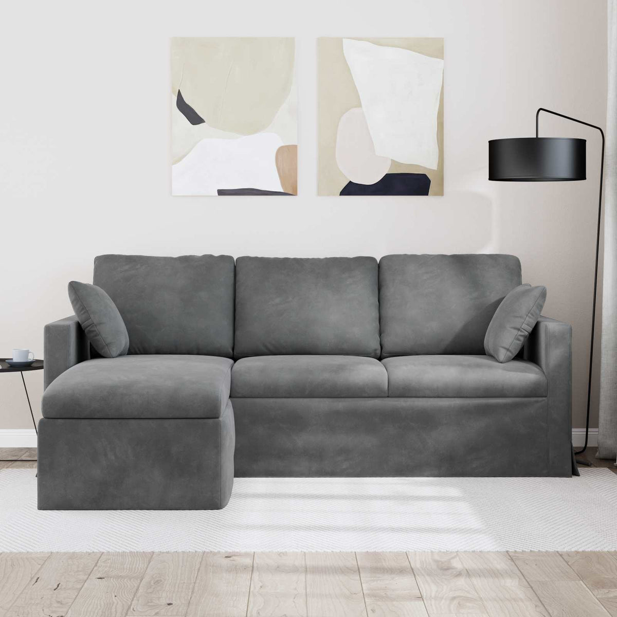 Sofa Tamno siva 198 x 134 x 80 cm Baršun