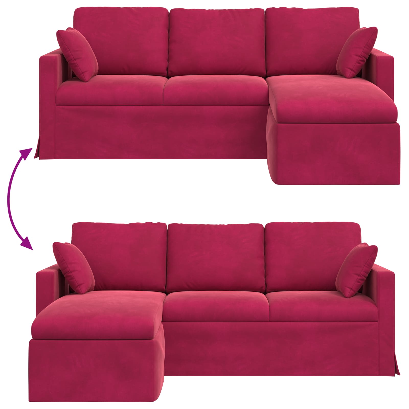 Sofa Vinska crvena 198 x 134 x 80 cm Baršun
