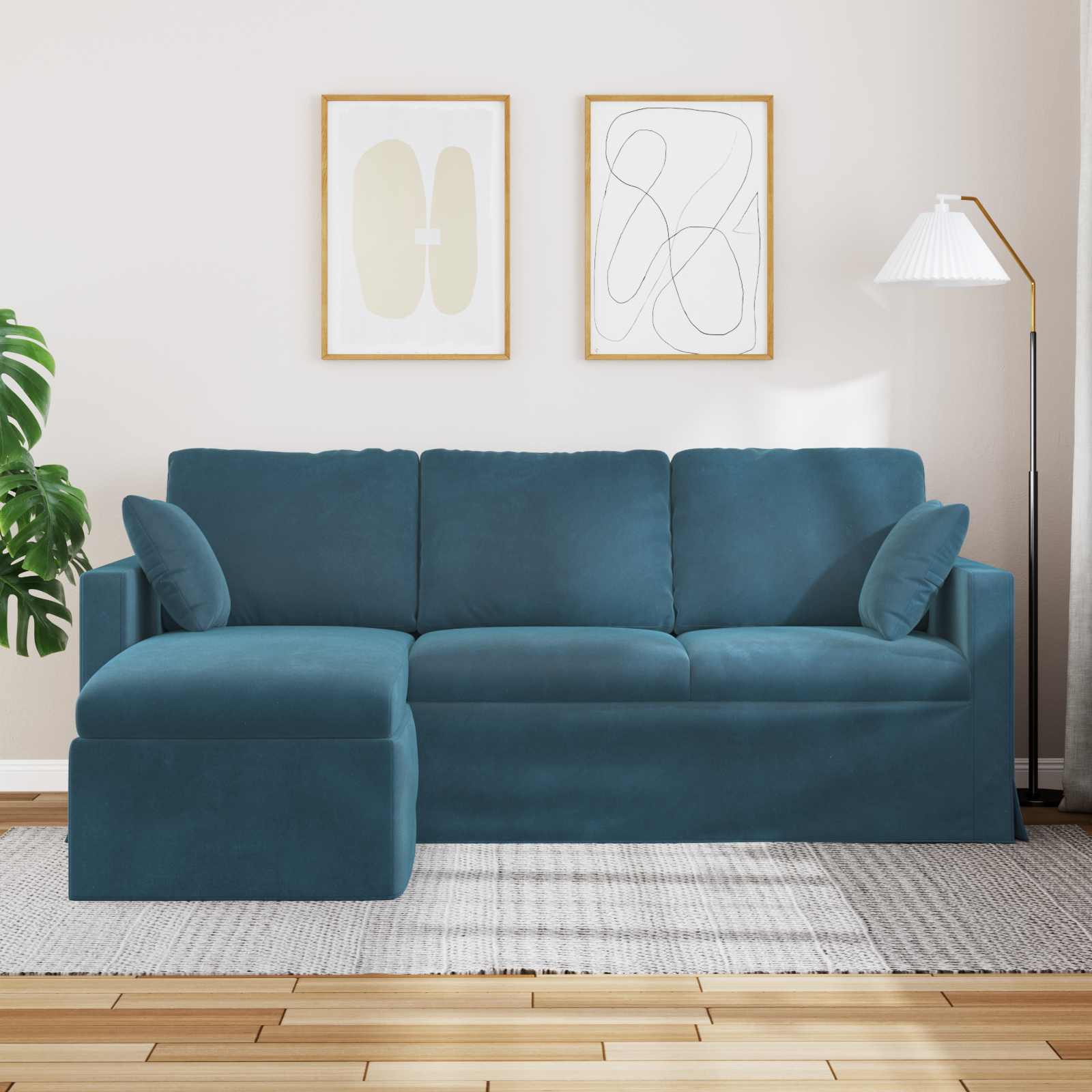 Sofa Plava 198 x 134 x 80 cm Baršun
