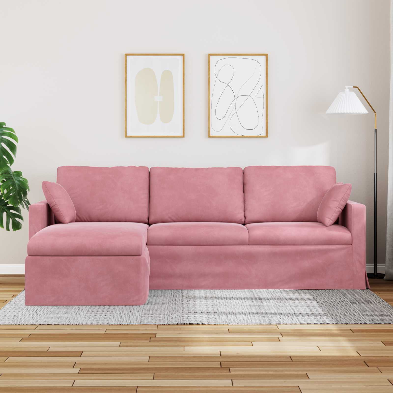 Sofa Ružičasta 228 x 134 x 80 cm Baršun
