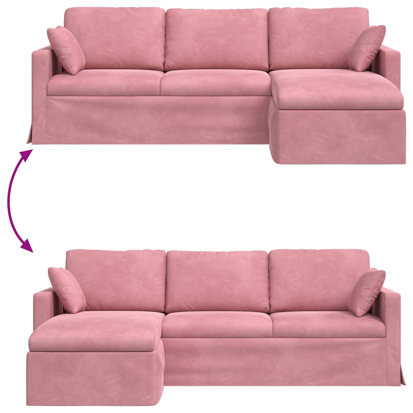 Sofa Ružičasta 228 x 134 x 80 cm Baršun