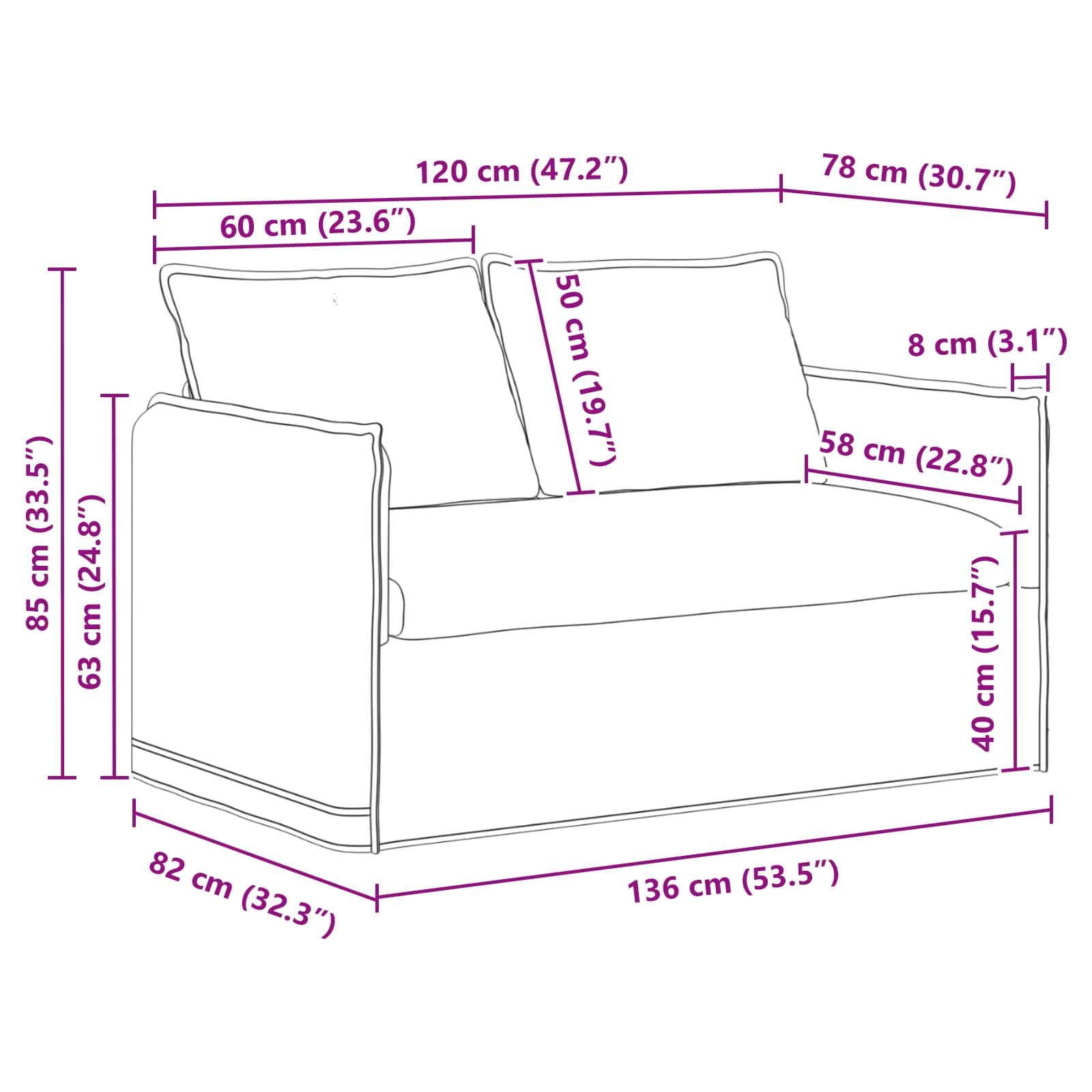 Sofa Tamnozelena 136 x 82 x 85 cm tkanina