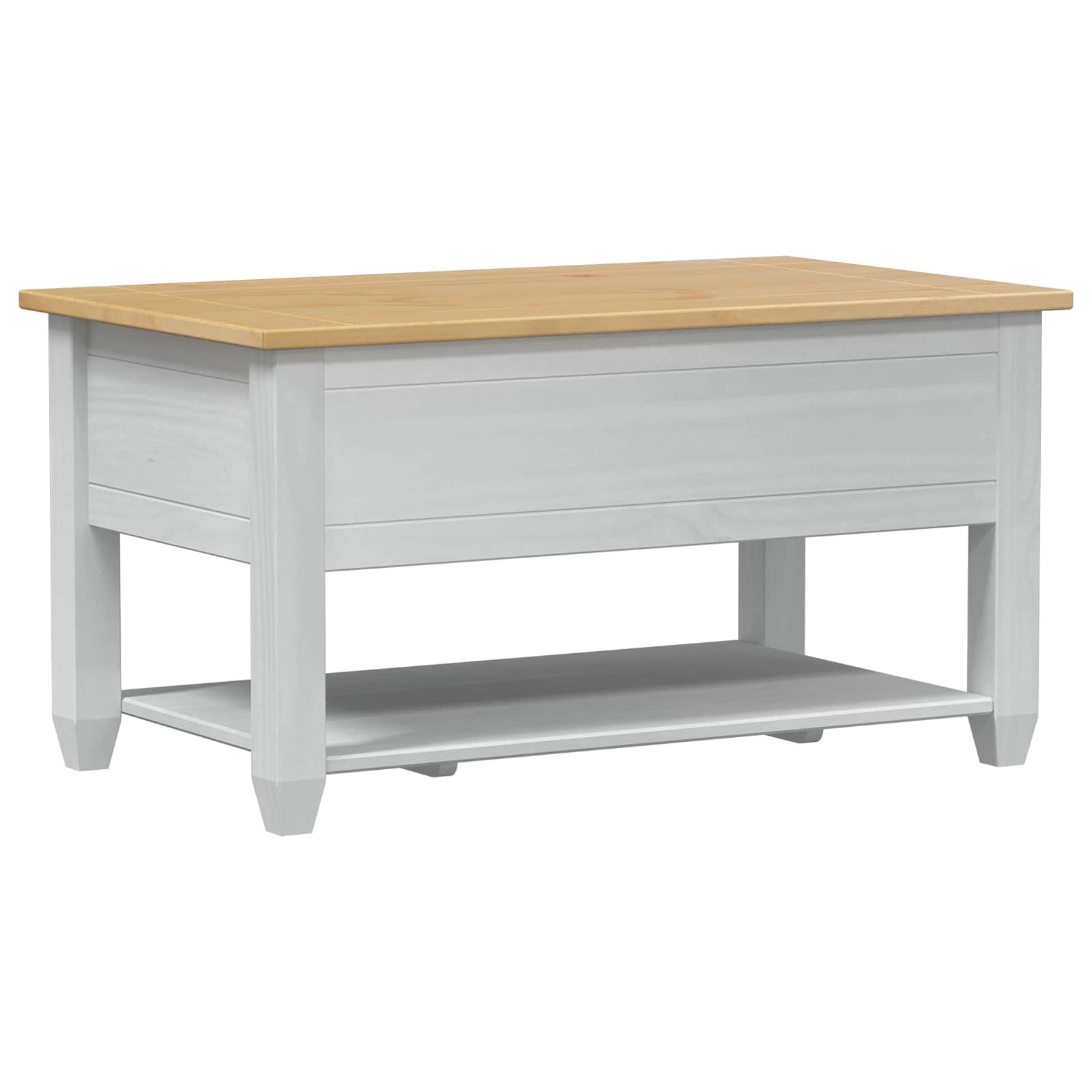Kava Stol s ladicama Bijelo 85 x 50 x 45 cm Čvrsto borovo drvo
