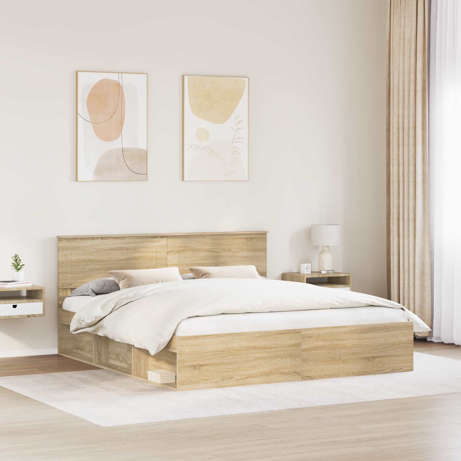 Krevetna konstrukcija Sonoma 200 x 200 cm Konstruirano drvo